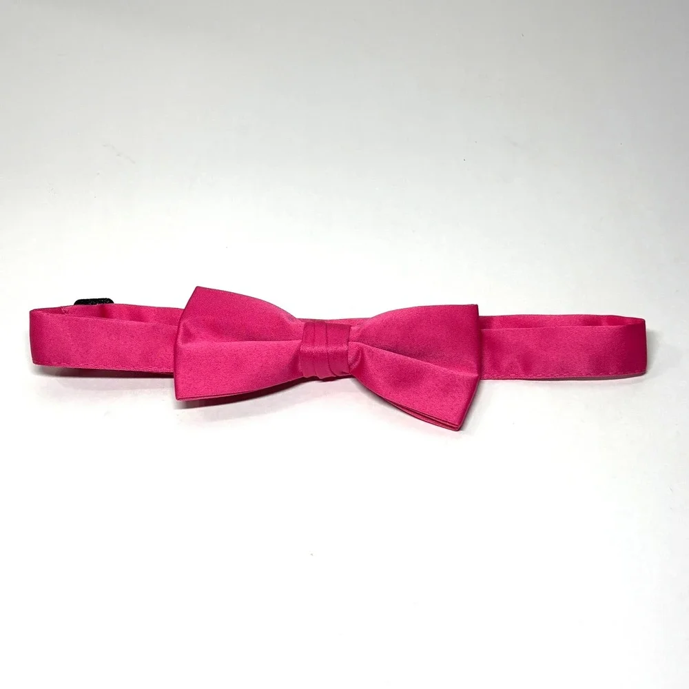 Bow Tie OS‎ Hot Pink Pre-Tied Adjustable Satin Formal Barbiecore Prom Party